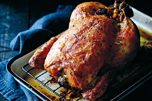 Burnished roast chicken