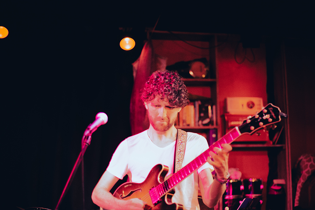 Matt Lustri plays electric guitar at Smith's Alternative