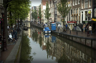 View of a canal in Amsterdam